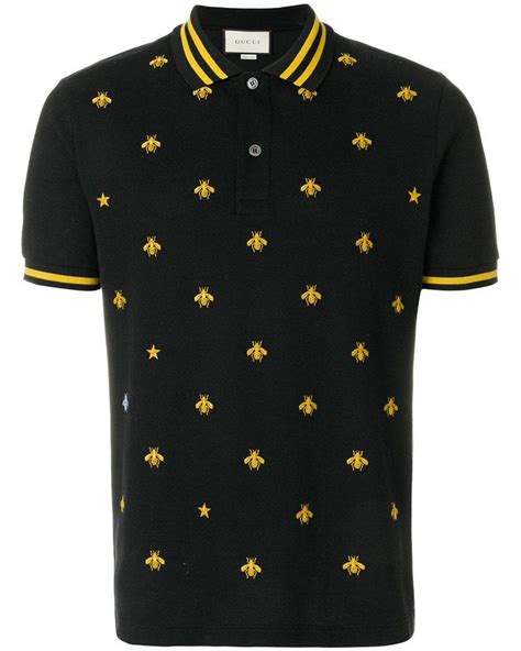 gucci bee shirt black embrodierd|Gucci bee embroidered sweater.